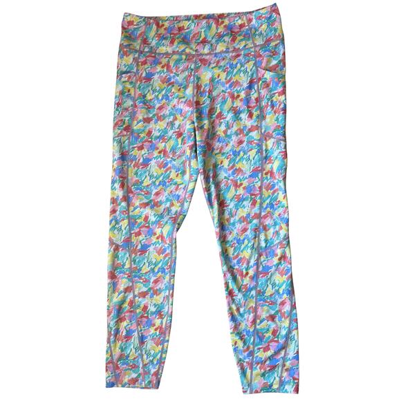 Tuckernuck Leggings Dayglow Kaylee Size Large Sport Pants Summer Multicolor - Picture 2 of 6